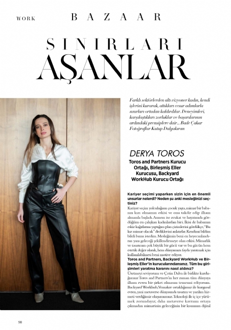 Derya Toros Featured in the “Sınırları Aşanlar” Section of Harper’s Bazaar