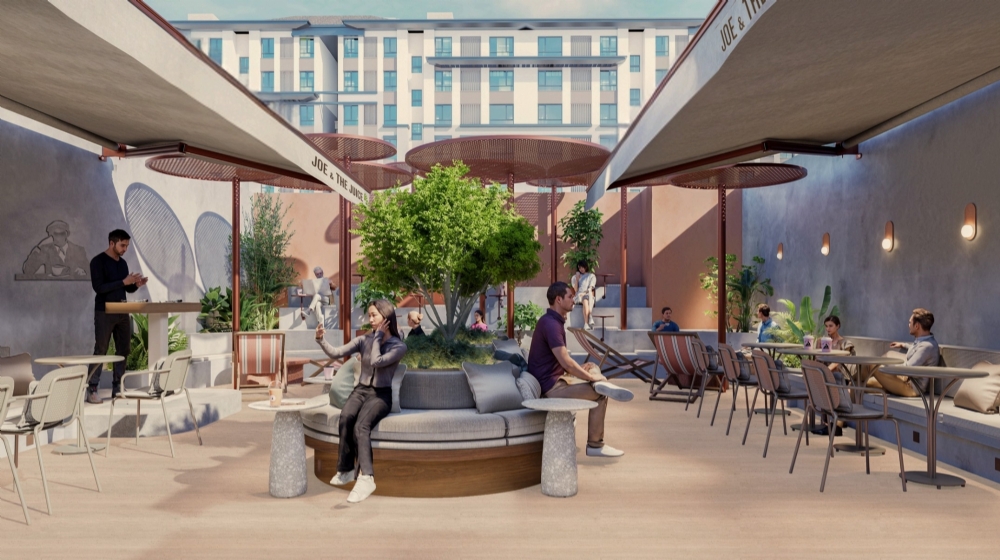 Joe & the Juice Nisantasi Flagship is a store and cafe interior design by Toros and Partners, backyard terrace design